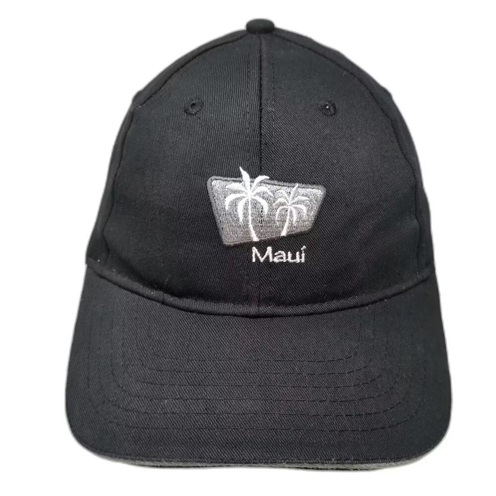 Surfware Maui Palm Trees Baseball Cap Black One Size Adjustable Strapback Hat